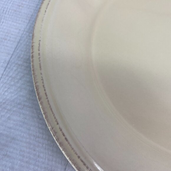 Rachael Ray CUCINA ALMOND CREAM Embossed Edge Rim Stoneware Dinner Plates Set 4 - Picture 16 of 16